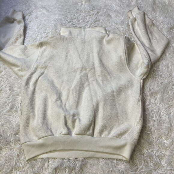 Vtg Trails End Men's Pullover Sweater Long Sleeve 1/4 Zip White M Heavy Fleece - Picture 6 of 7